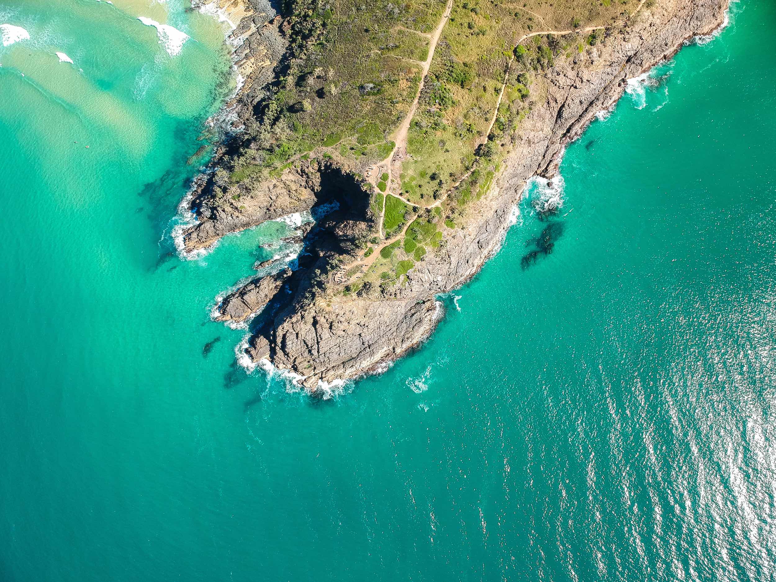 Noosa National Park  - headland from abov