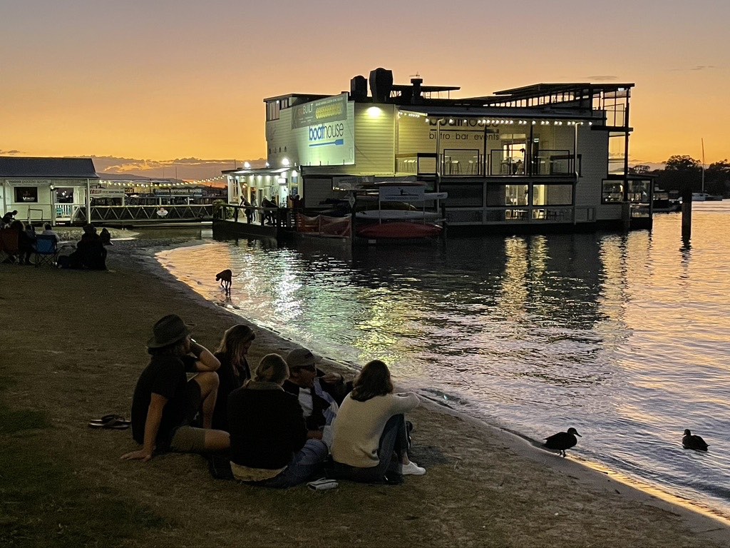 The Boat House on Noosa River at Sunset 