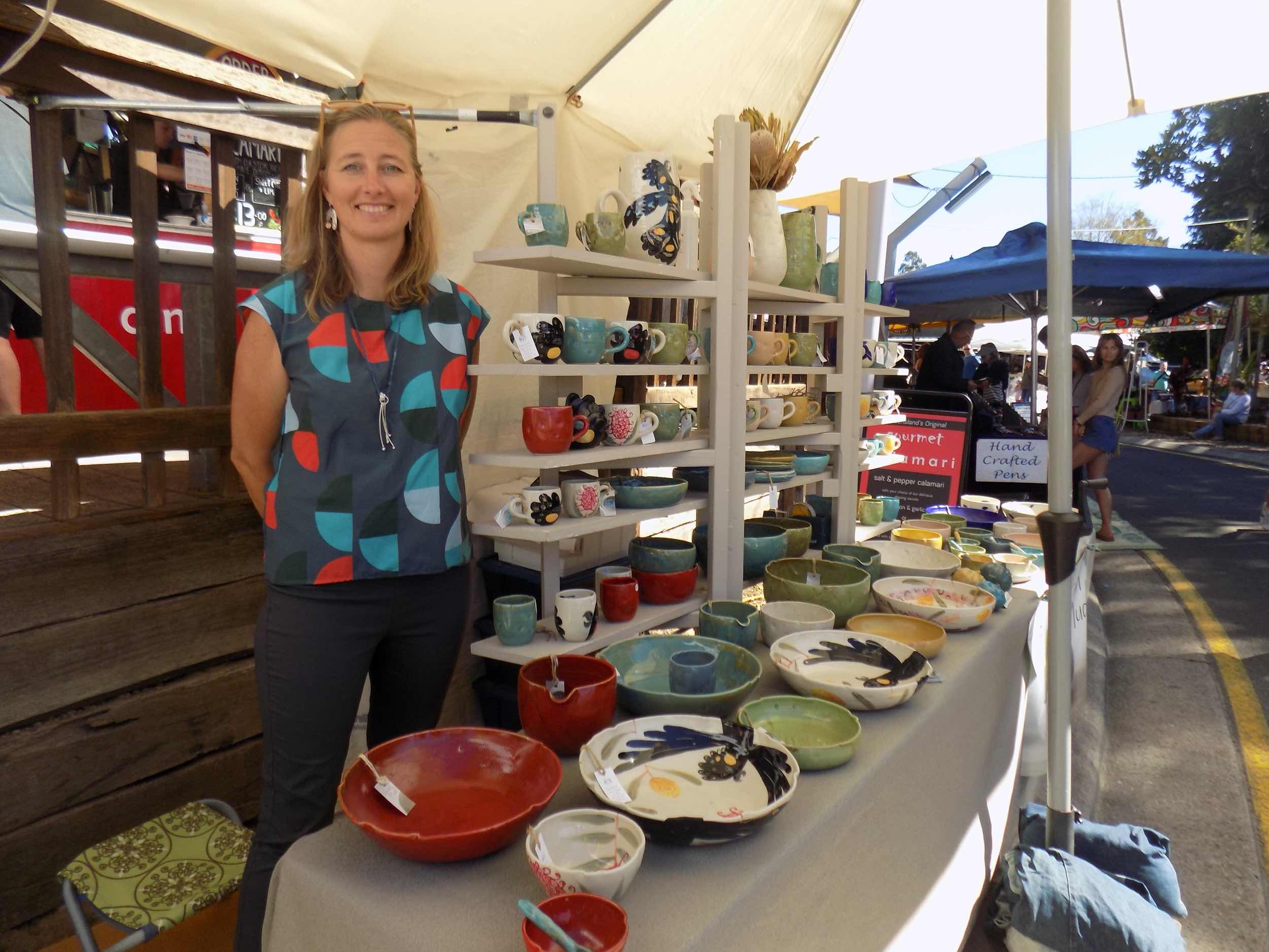 Bec Lindemann - Spun Mud - Eumundi Markets -handmade  pottery