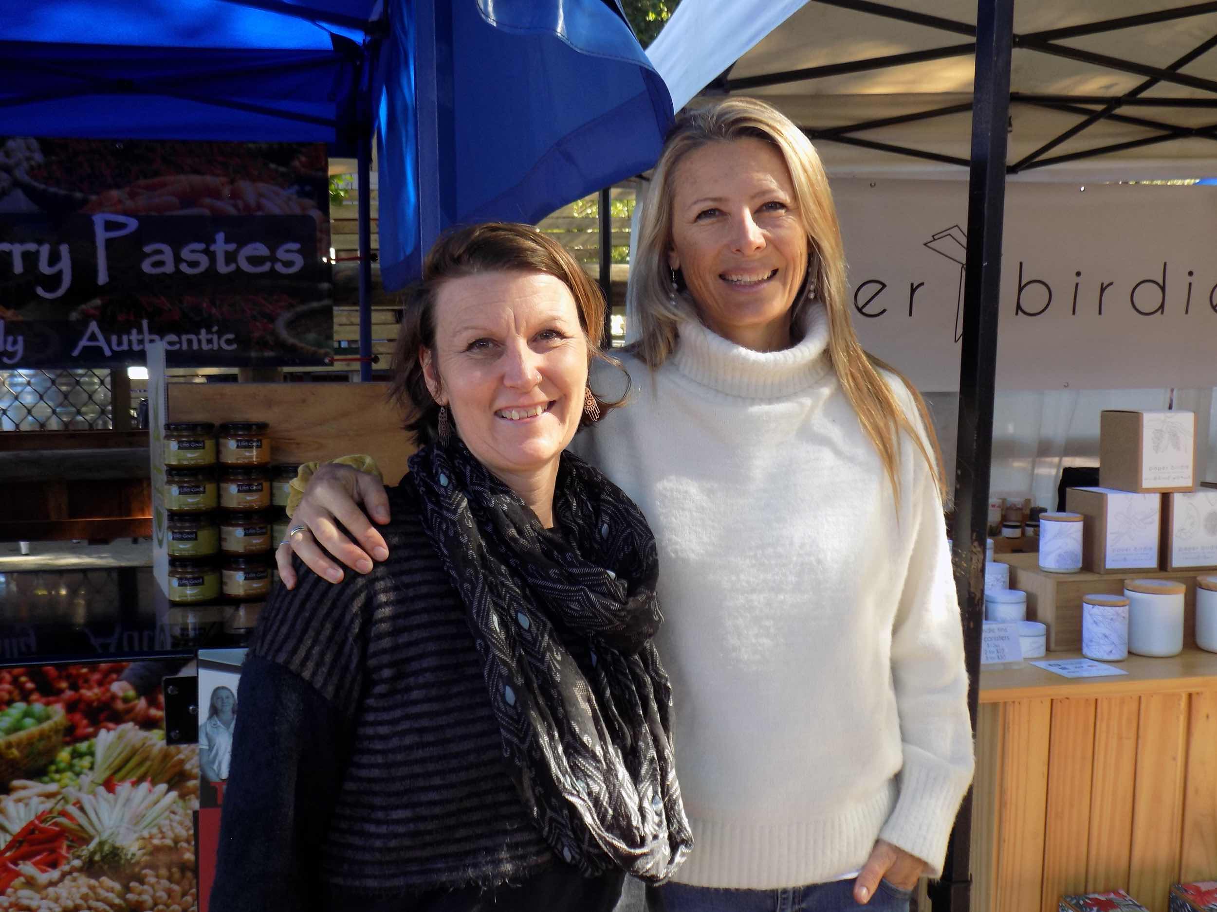 Alice and Sam Caines of Life’s Good Curry Pastes. Stall holders at eumundi markets