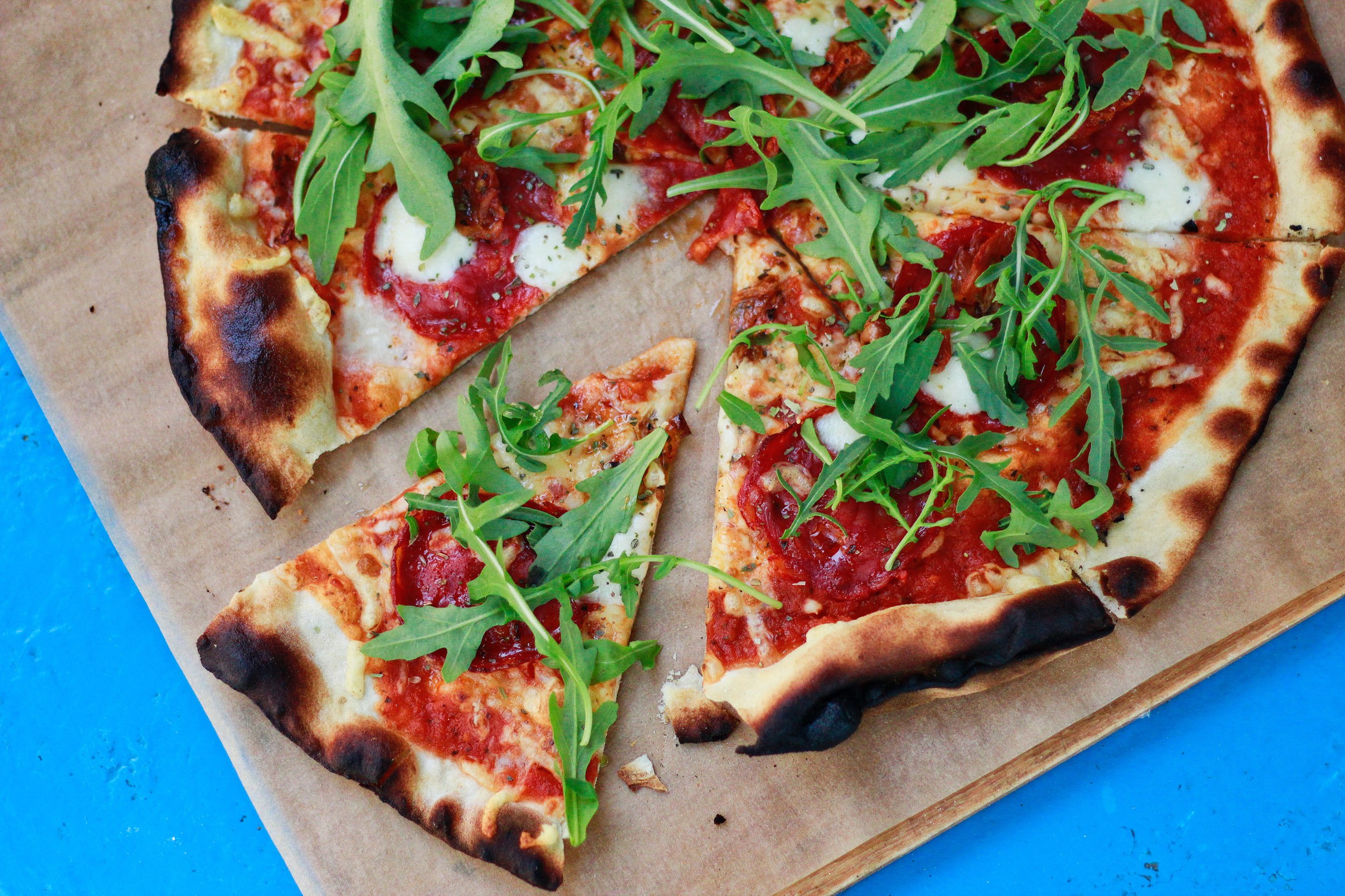 Pizza on the beach in noosa 