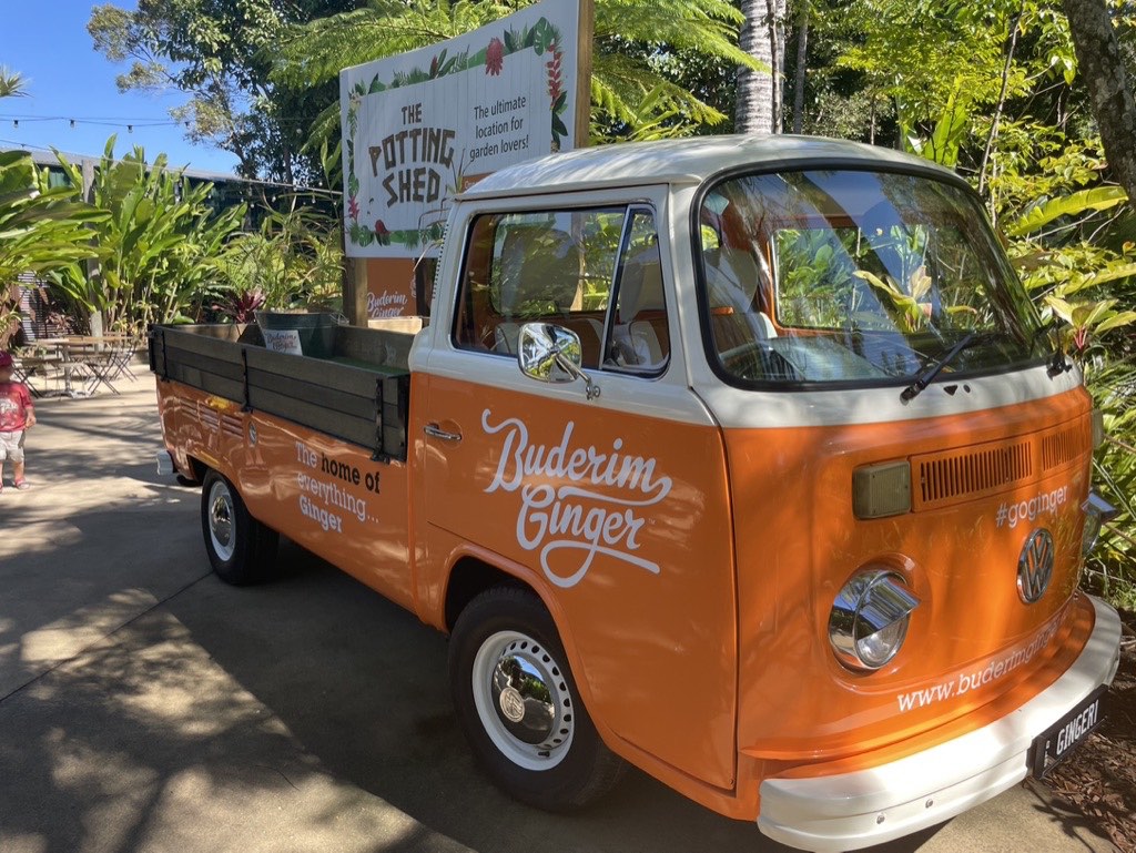 The Buderim Ginger VW advertising the potting shed at the Ginger Factory