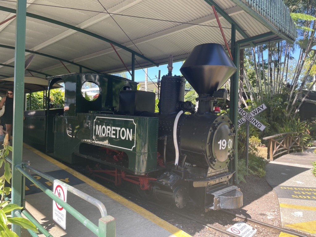 Moreton the 120 year old cane train at The Ginger Factory
