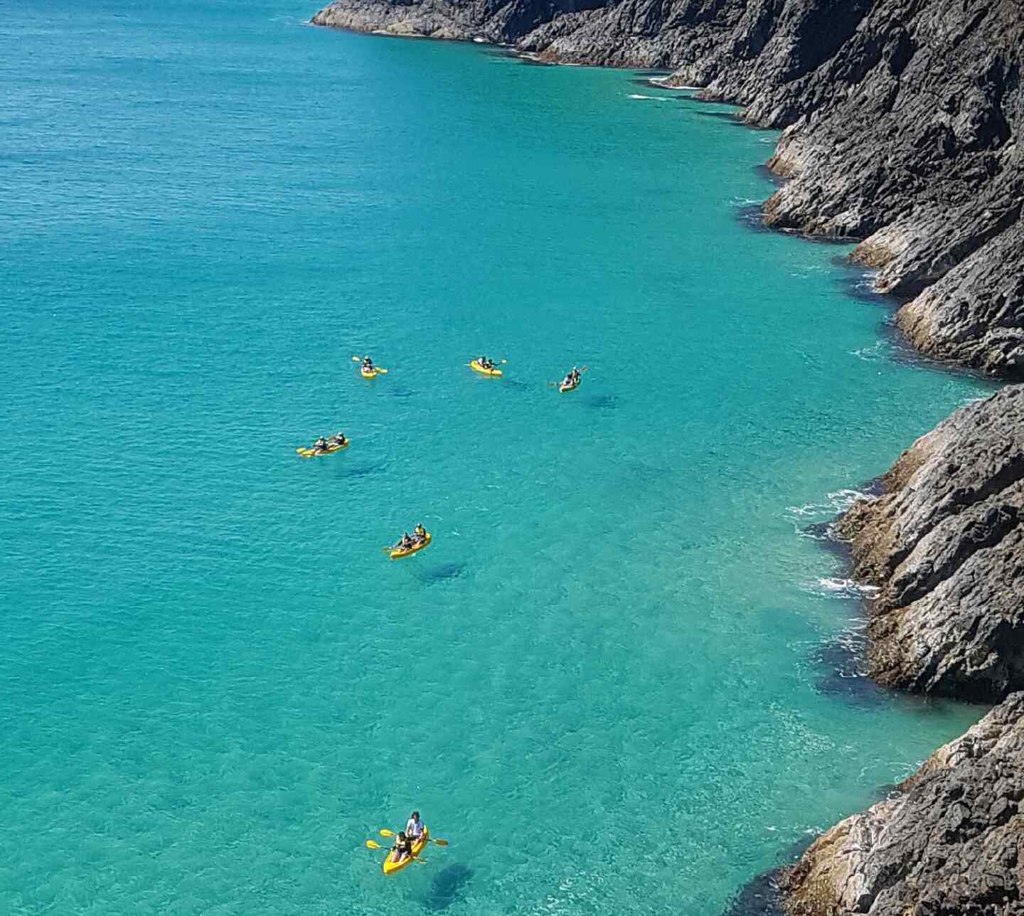 Kayaks in Noosa from above 