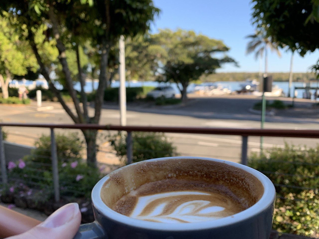 Depot Coffee with view of Noosa river 