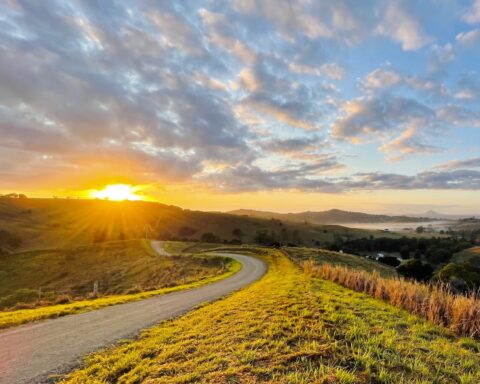 Sunset in Noosa Hinterlands on the Great Noosa Trail Network