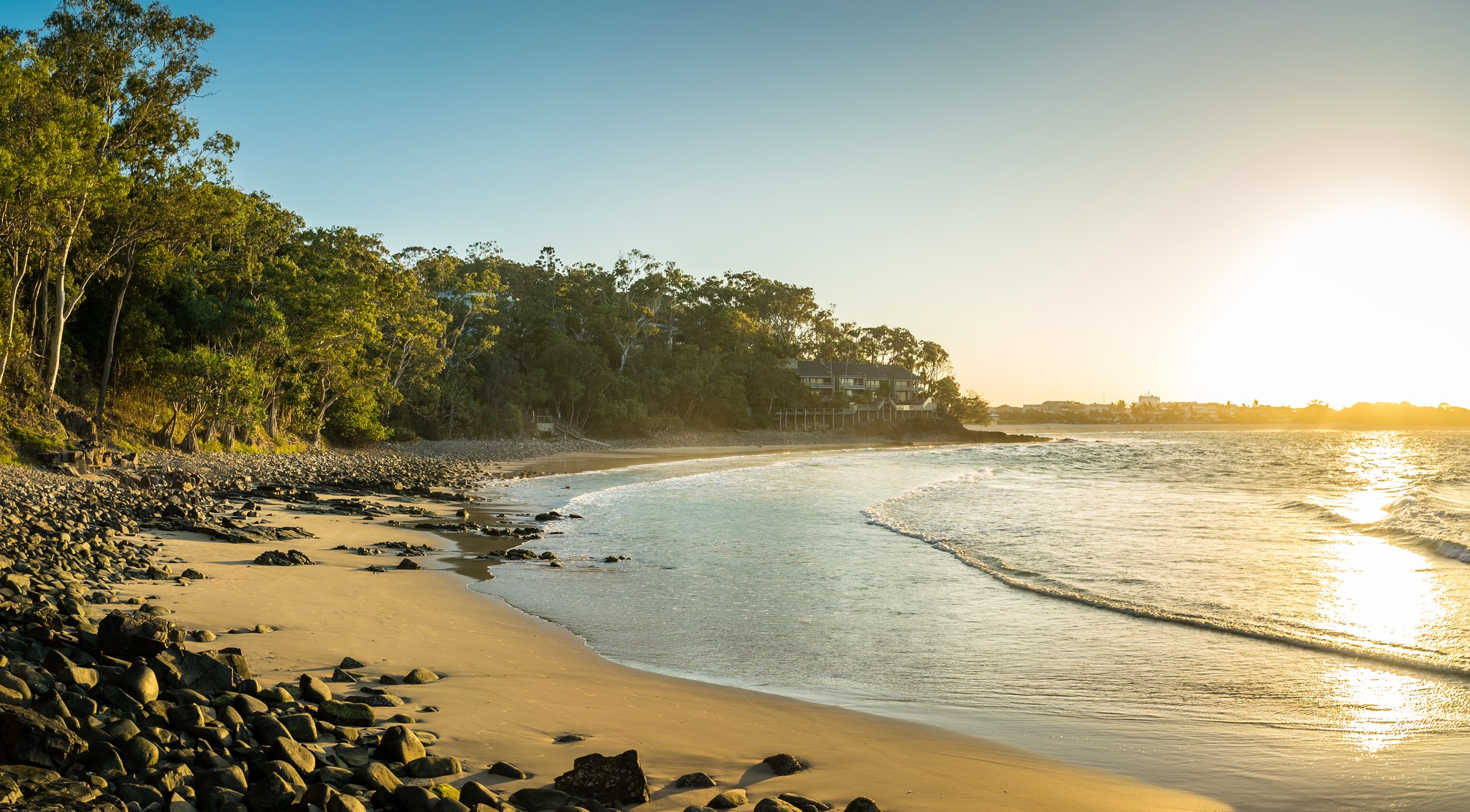 Sunset at little cover Little Cove noosa accommodation