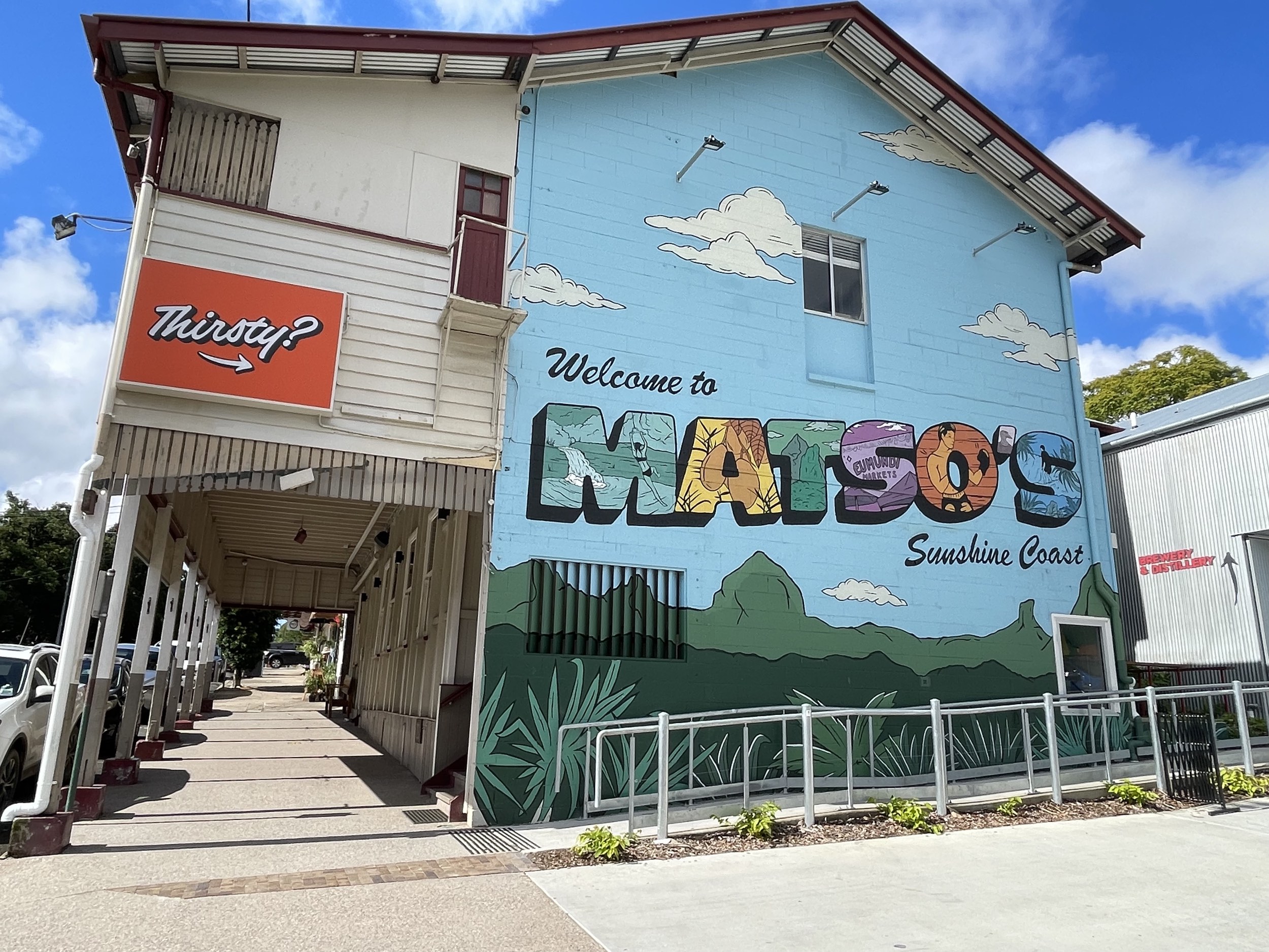 The outside of Matso's Brewery Eumundi at Joes Waterhole